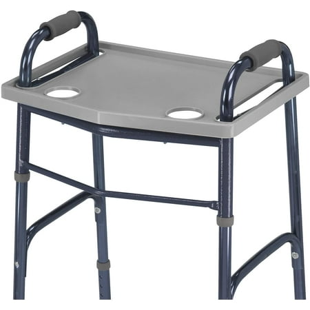DMI Walker Tray with Cup Holders  Walker Tray for Folding Walkers  Gray