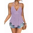 thumbnail image 2 of Women Tie Back Tank Tops Criss Deep V Neck Spaghetti Strap Backless Tanks Going Out M, 2 of 9