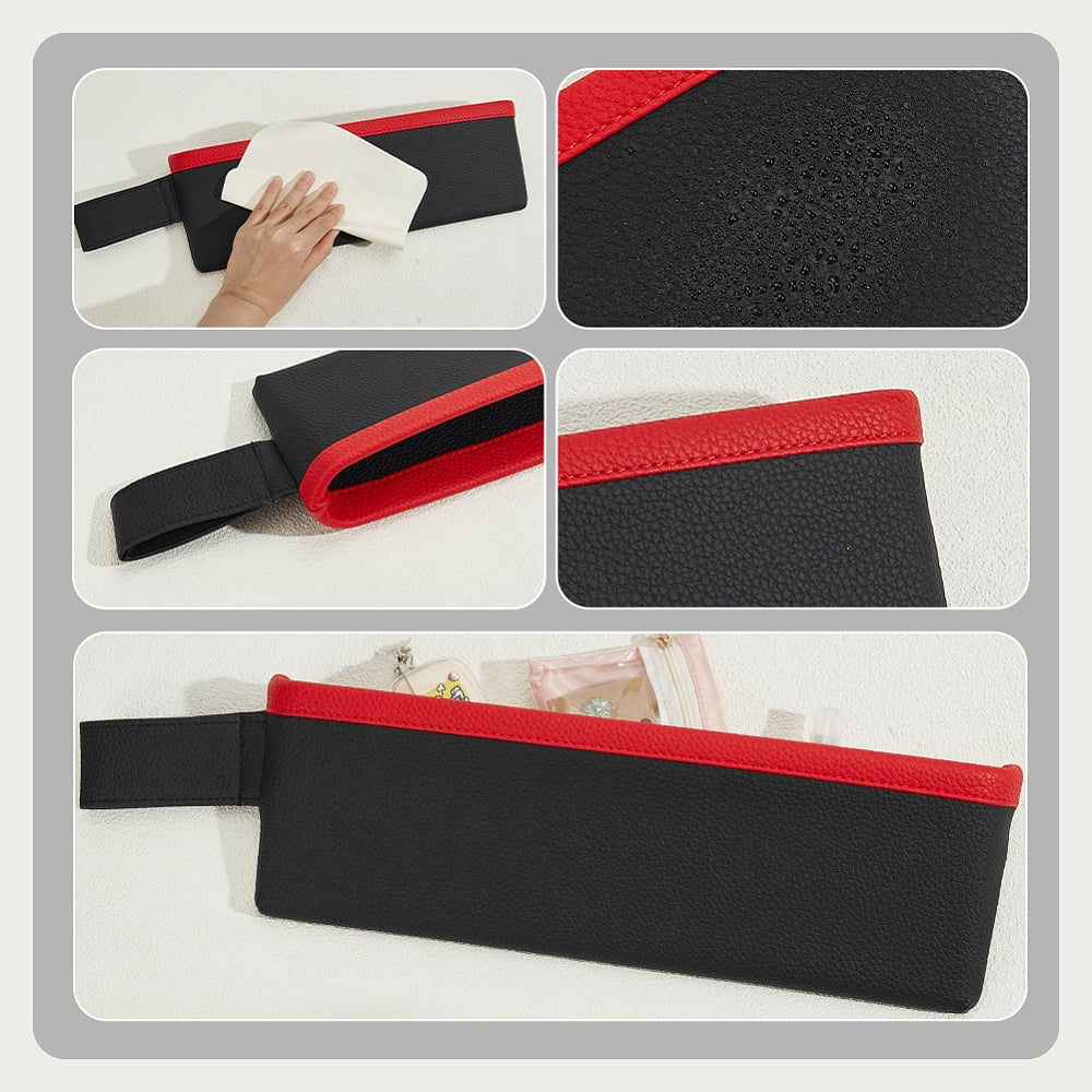 Imitation Leather with Plastic Car Seat Gap Storage Box Rectangle Black 44cm DIY
