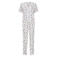 thumbnail image 5 of Glisme Pajamas For Women Set Short Sleeve Pyjama Floral Print Notch Collar Top And Pants Comfortable Sleepwear Loungewear Two Piece Outfit Cozy Watermelon Red Home Clothes, 5 of 9