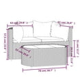 thumbnail image 4 of vidaXL 3 Piece Garden Lounge Set with Cushions Grey Poly Rattan, 4 of 5