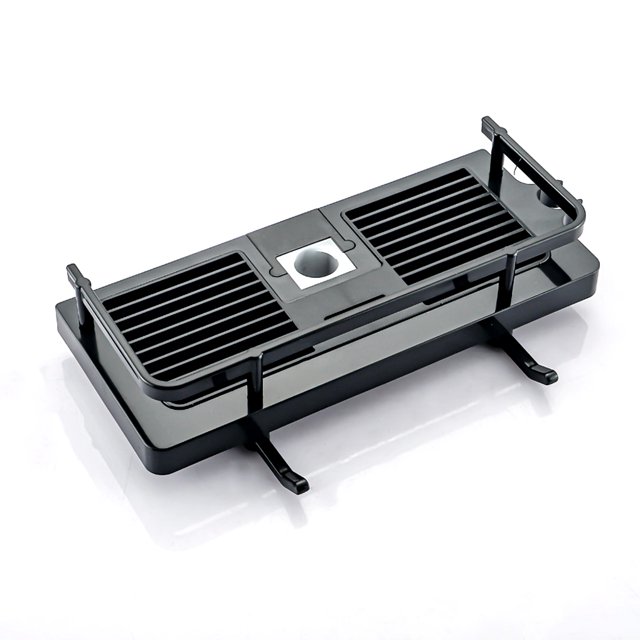 Botellas de ducha de plástico Almacenamiento de estantes antideslizantes Estante libre de perforación con soporte de gancho colgante Canasta Organizador Accesorios para el hogar Negro, redondo seitruly HA009961-03B