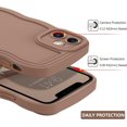 thumbnail image 4 of for iPhone 11 Case 6.1-Inch, Soft Silicone Gel Rubber Phone Cover, Cute Curly Wave Frame Shape Slim TPU Bumper Women Girls Men Shockproof Protective Case, Khaki/Brown, 4 of 17