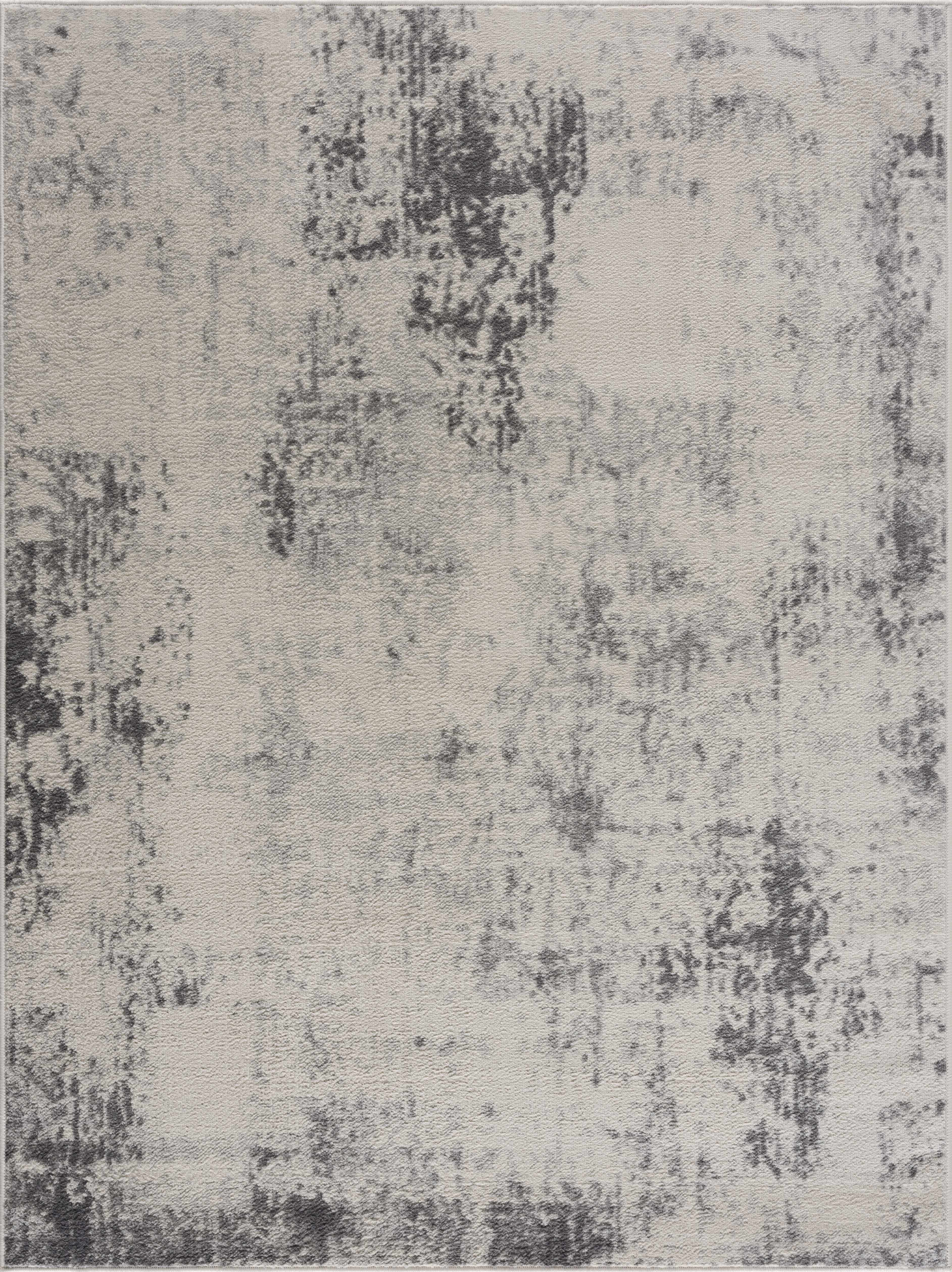 Hauteloom Tigris Collection Hayal Transitional Modern Farmhouse Hallway, Entryway, Kitchen Runner Rug - Contemporary Distressed - Boho Abstract - Ivory, Beige, Gray - 2'7" x 7'3"