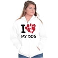 thumbnail image 3 of Love Dog Cute Paw Print Doggie Zip Hoodie Sweatshirt Women Brisco Brands S, 3 of 5