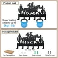 thumbnail image 3 of Ganchos metálicos para llaves de vaquero, vaquera y caballo, de 15,7 x 9,8 pulgadas, estilo desierto occidental, para colgar en la pared, con diseño de cactus negro y 6 ganchos., 3 of 9