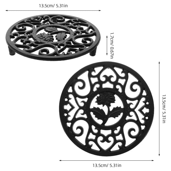 SOPOTUTU Cast Iron Trivet Pad Insulator for Kitchen Pots, Hot Kettles, Cookware, and