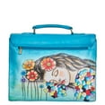 thumbnail image 5 of Sishka Womens Beautiful Dream Hand-Painted Leather Ladies Bags – Blue Business Shoulder, Crossbody Messenger & Laptop Briefcase, 5 of 9