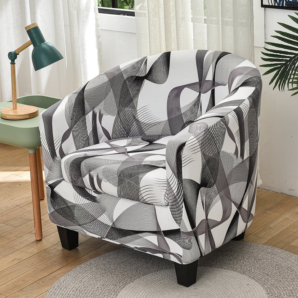 Stretch Elastic Club Sofa Chair Cover Living Room Tub Barrel Armchair Slipcovers 