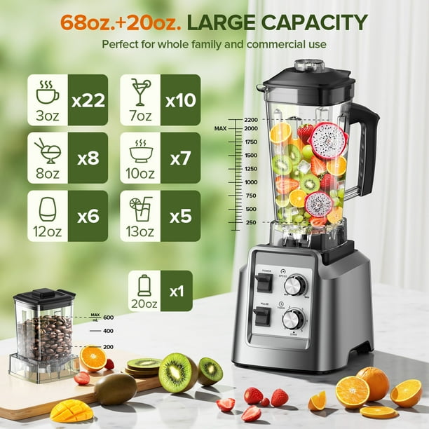Blender for Smoothies, 2-in-1 Blender & Grinder Combo, Smoothie