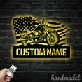 thumbnail image 3 of Handmadetneonsign US Flag Motorcycle Name Metal Wall Art LED Light, Dirt Motocross Bike Metal Sign, 3 of 5