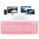 thumbnail image 1 of Teclado Rosa Recargable Computadora Completa Lindo y Juego de Mouse con Teclado Numérico Teclado Usb con Cable Ultrafino Dibujos Animados Lindos para el Hogar Oficina, 1 of 8