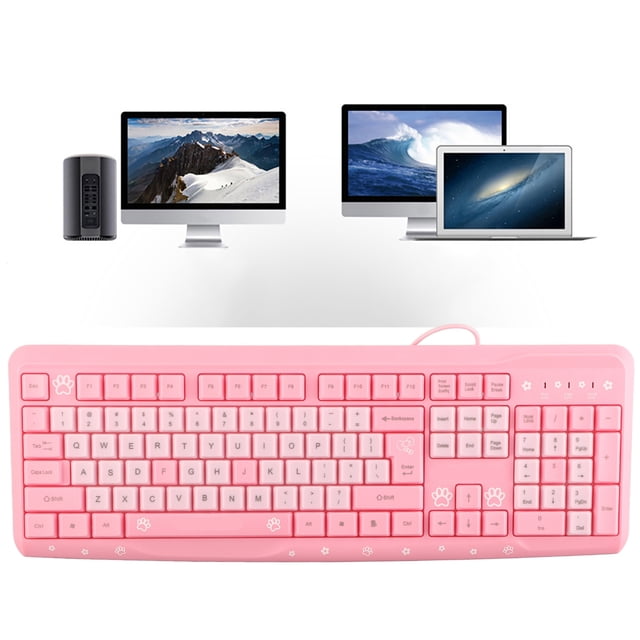 Keyboard, USB Wired Silent Keyboard with Adjustable Bracket and Design, for Laptop Computer Home Office Game
