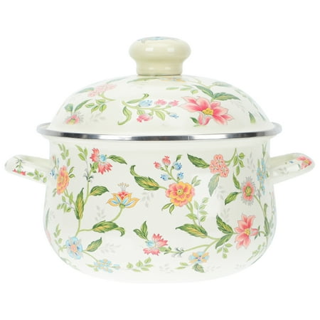 

Rosarivae 1PC Vintage Enamel Stew Pot Practical Cooking Pot Household Soup Pot Milk Pot