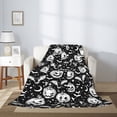 thumbnail image 5 of Throw Blanket for Couch Sofa and Bed, white halloween pumpkin bat Super Soft Plush Throw Blanket, Fuzzy Cuteness Comfy Warm Washable Flannel Blanket & Throws for All Season 80"x60", 5 of 7