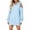Light Blue, variant on Womens Hooded Sweatshirt Drop Sleeve Soft Comfort Relaxed Fit Front Pocket Y2K Street for Casual Wear Pink,L