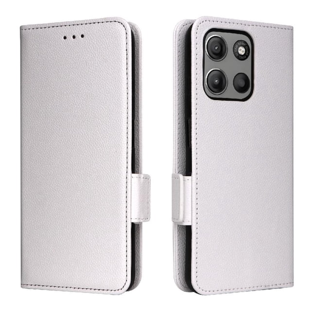 Wallet Case for Motorola Moto G17 Power Flip Cover with Card Slots & Kickstand White