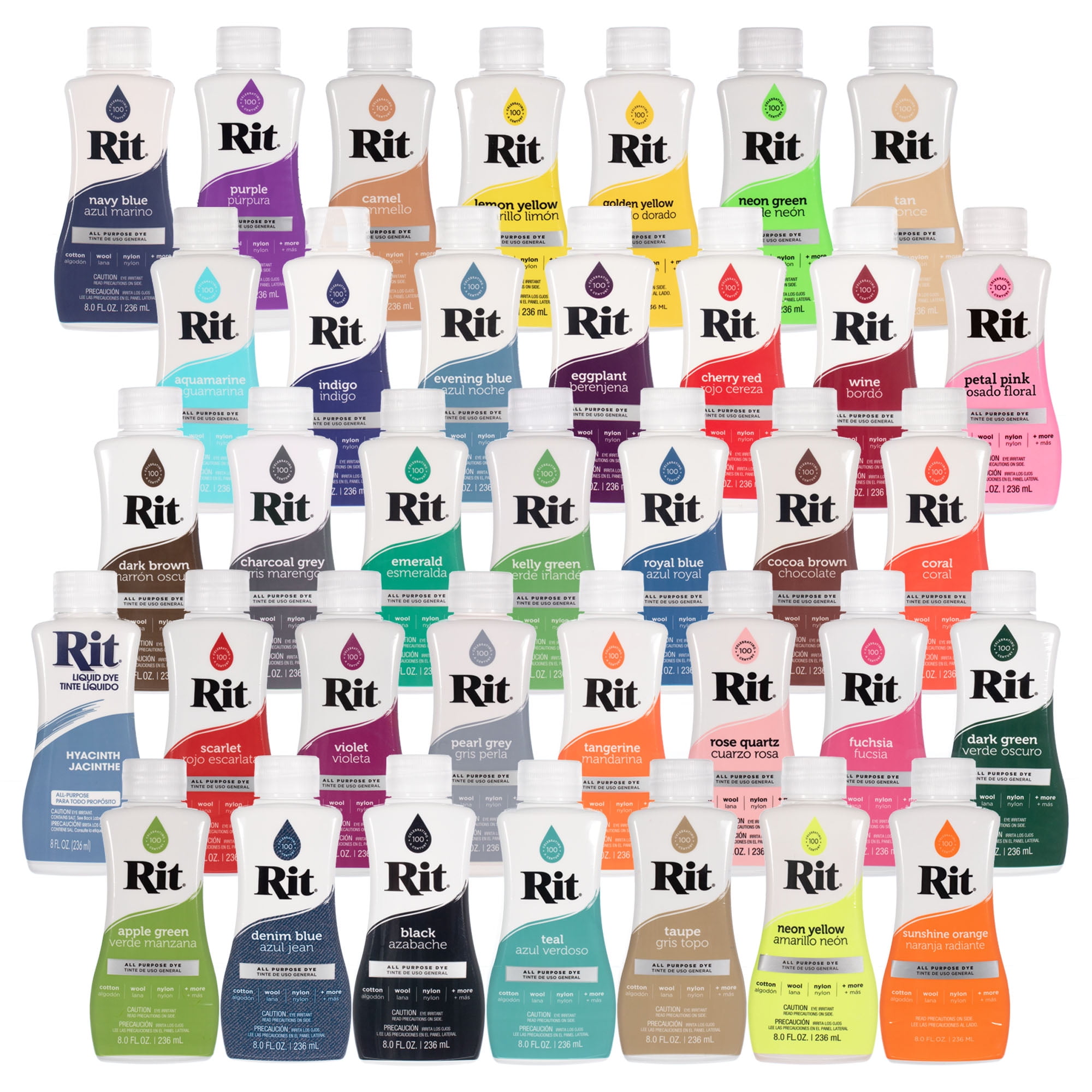 Craft County 8oz Rit Liquid All-Purpose Dye - Paint Fabrics & More - Huge Color  Selection for Tie-Dye, Dip-Dye, Marble, Ombré, & Shibori - Walmart.com -  Walmart.com