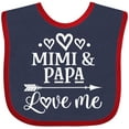 thumbnail image 3 of Inktastic Mimi and Papa Love Me for Grandchild Boys or Girls Baby Bib, 3 of 4