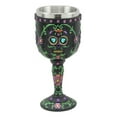 thumbnail image 6 of Day of The Dead Ossuary Wedding Black Sugar Skull Wine Goblet 7oz Chalice, 6 of 10