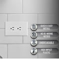 thumbnail image 3 of TayMac Masque White 1 gang Polycarbonate Duplex Wall Plate 1 pk, 3 of 6