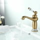 thumbnail image 2 of Grifo de latón antiguo de fácil instalación con cerámica floral vintage y capacidad de agua fría y caliente para la renovación del baño de sus sueños, 2 of 5