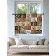 thumbnail image 4 of Sheer Curtains 54 Inch Length, Floral Patchwork Semi Sheer Curtains Light Filtering Window Treatment, Vintage Country Geometric Flower Privacy Voile Drapes for Living Room Bedroom 52x54 Inch, 4 of 7