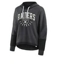 thumbnail image 2 of Women's Fanatics Charcoal Las Vegas Raiders Lightewight Modest Crop Lounge Helmet Arch Pullover Hoodie, 2 of 7