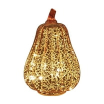 YIMWNYI Glass Pumpkin Light with LED, Fall Decoration, Halloween Centerpiece, Battery Operated Pumpkin Lantern, Elegant Thanksgiving Decor, Seasonal Glass Figurine