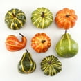 thumbnail image 4 of 8 Pack Small Artificial Lifelike Cucurbit Mini Pumpkins | Fall Harvest Thanksgiving Halloween Decor | Plastic Foam Craft Pumpkins for Home Garden Party Decorations, 4 of 7