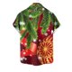 thumbnail image 4 of Mens Manga Corta Botón Abajo Camisas, Cuello de Vuelta Navidad Impresa Blusa, Top de Moda Casual, 4 of 4