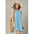 thumbnail image 5 of Made by Johnny Women's Casual Sleeveless V-Neck Loose Flowy Swing Shift Dress M AQUA, 5 of 5