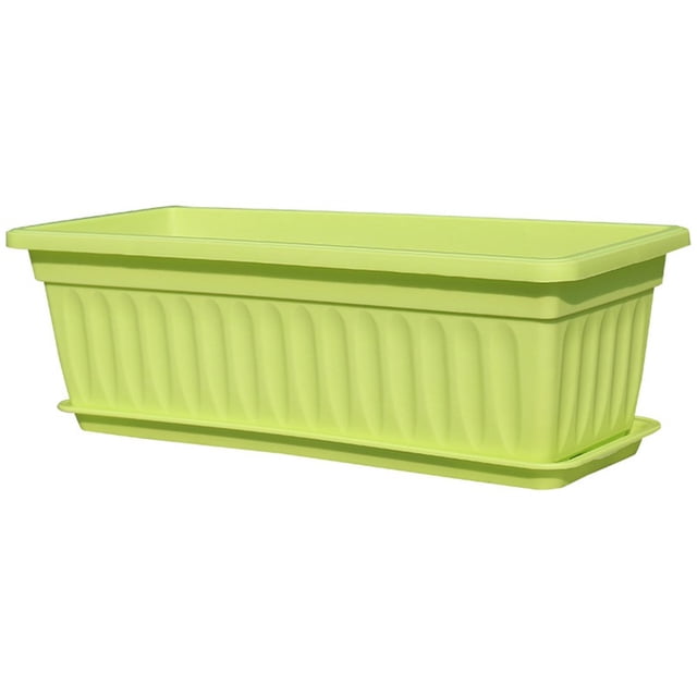 Flower Window Pp Resin Rectangular Window Planters Vegetables Growing Container Garden Flower Plant Pot for Balcony with Tray