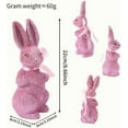 thumbnail image 2 of 2PCS Easter Decoration Sparkling Foam Bunny Figurine with Bow tie 8.6" Glitter Rabbit Tabletop Ornament for Easter Centerpieces Spring Home Office Table Decor, 2 of 7