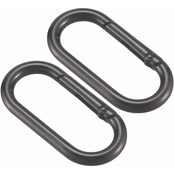 1 Box 6Pcs Oval Ring Spring Clasp Oval Carabiner Snap Clip Bulk Alloy Metal Heavy Duty Hook Opening Gunmetal Black Carabiner for Bags Purse Keychain Jewelry Making Supplies Adult colorful