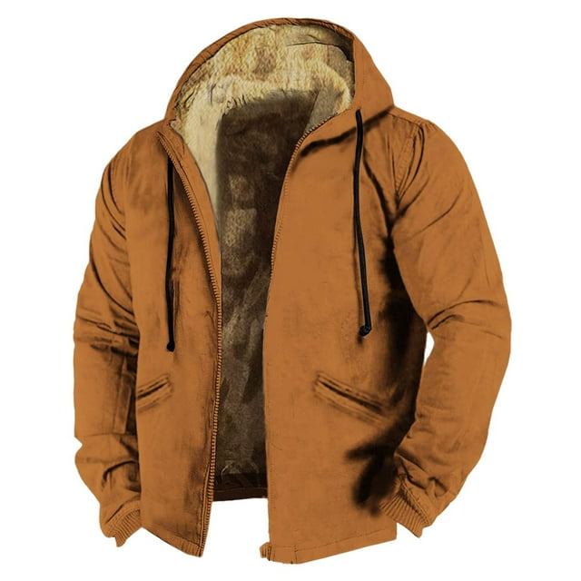 Veste pour Hommes Manteau Chaud à Capuche Doux Confortable Léger Sports d'Hiver Tendance Mode