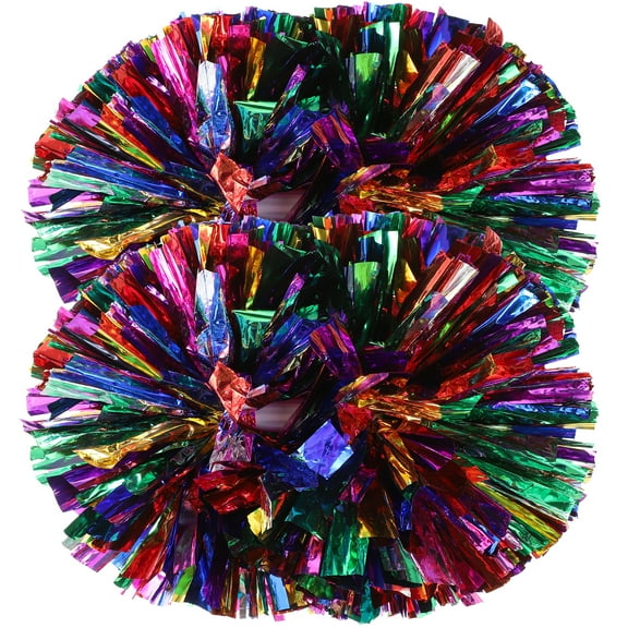 OFFIGAM Multi-Colored Cheerleading Pom Poms, 2 Pieces, Lightweight and for Sports, Celebrations, and Events