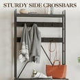 thumbnail image 3 of Hall Tree with Bench and Shoe Storage, 5 in 1 Coat Rack with Shoe Bench, Entryway Furniture with 8 Hooks, Farmfouse Style, 3 of 9
