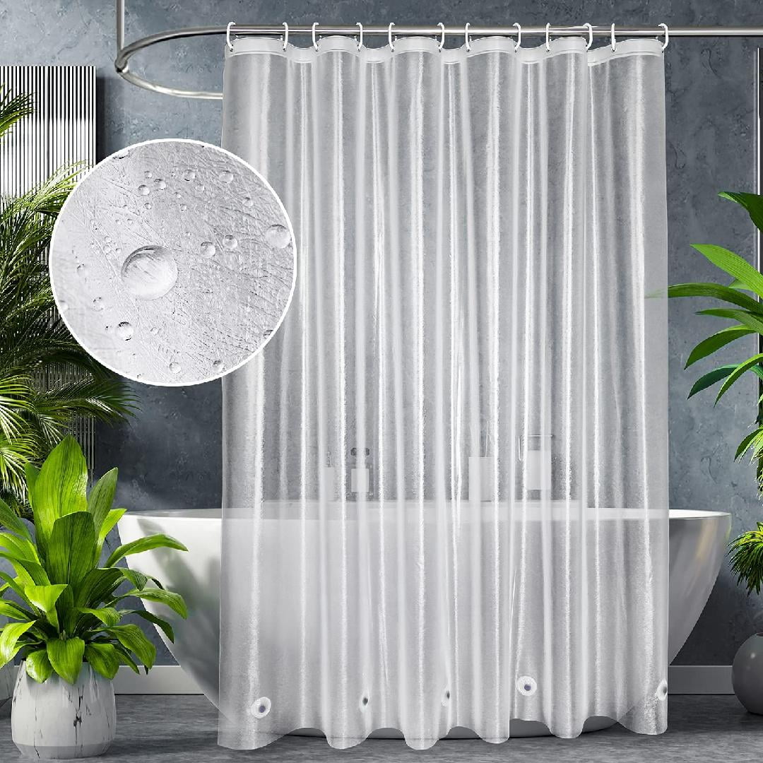 Extra Long Shower Curtain Liner 86 Inches Long, Weighted Bathroom