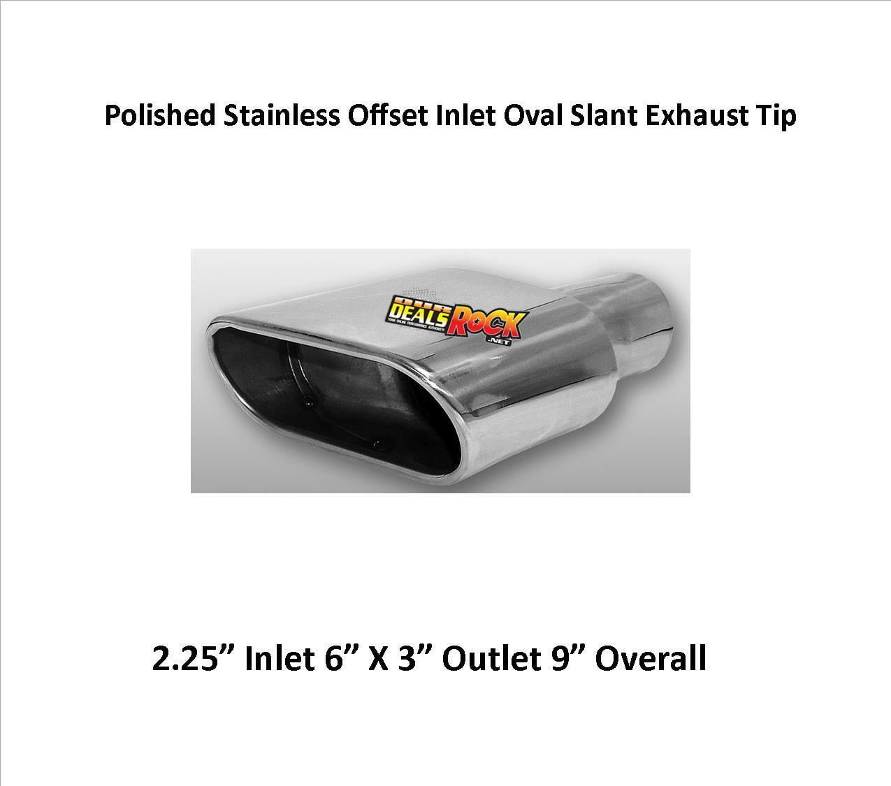 Brand New Polished Stainless Offset Inlet Oval Slant Exhaust Tip