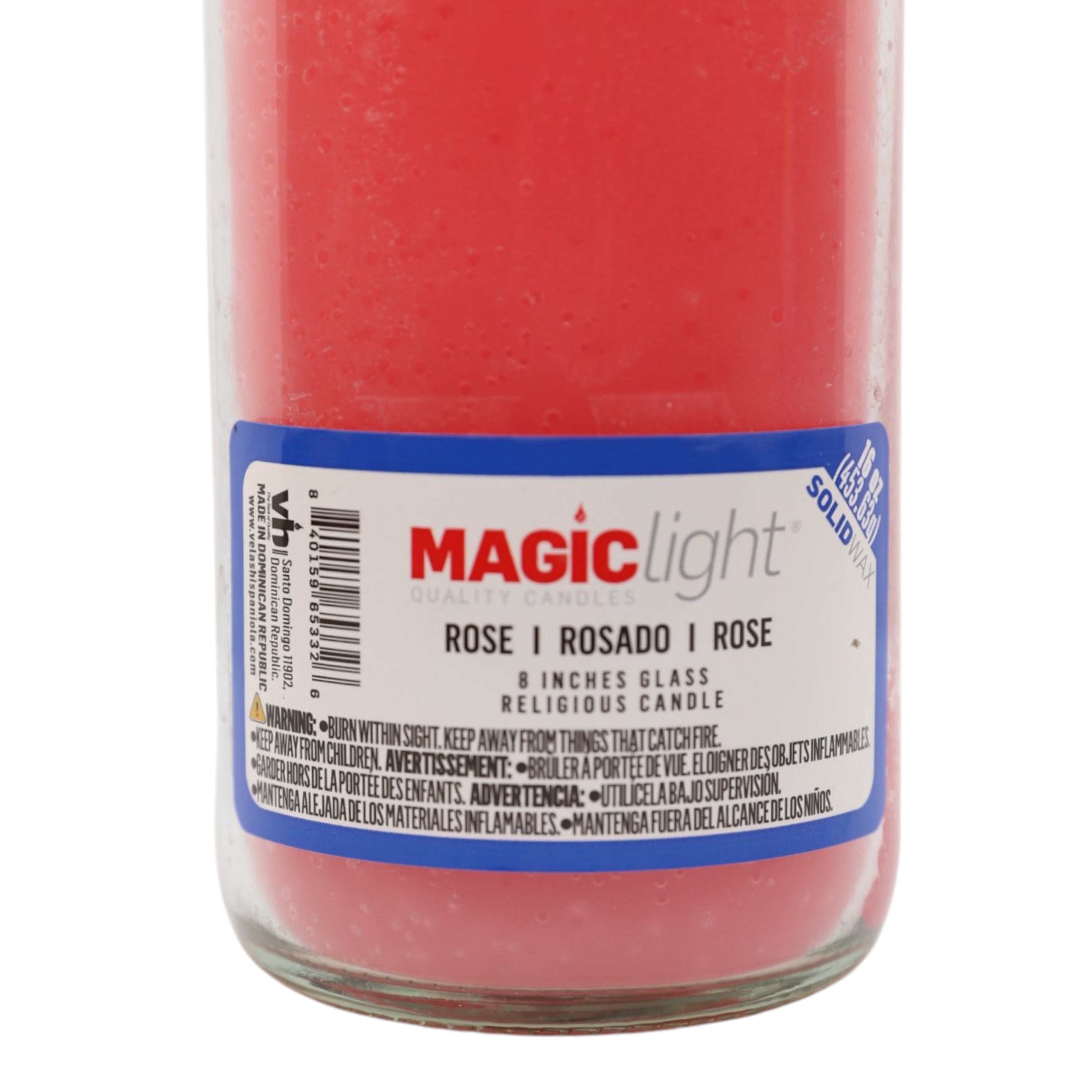 (2 pack) MagicLight Religious Candles 16 oz - Clear Glass Jar, Unscented Pink Wax