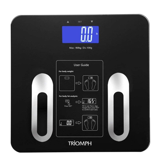Triomph Precision Body Fat Scale with Backlit LCD Digital Bathroom Scale For Body Weight, Body Fat,W