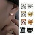 thumbnail image 6 of K-KED 1Pc CZ Clear Square Magnetic Clip-On Stud Earrings Men Women﻿Non-piercing -Black 8mm, 6 of 9