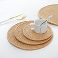 thumbnail image 4 of Ensemble de Table en Lin Tissé à la Main - Protecteur de Table Résistant à la Chaleur de 5 Pouces (12cm), Design Tissé Antidérapant pour Tasses, Assiettes et Théières - Tapis de Salle à Manger Décoratif Texturé Naturel, 4 of 6