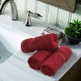 thumbnail image 5 of Luxury Hotel & Spa Collection, 100% Turkish Cotton 700 GSM Cloth, for Body wash, Makeup Remover & Facial Cleaning, face, Dobby Border Soft washcloths Towel Set 13" X 13", Cranberry, Set of 6, 5 of 5