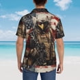 thumbnail image 4 of Sikiie Bald Eagle Soldier Print Men's Hawaiian Shirt, Summer Beach Button Pocket Short Sleeve T-Shirt,X-Large, 4 of 7