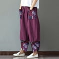 thumbnail image 2 of Boho Pants - Linen Capris For Women Summer Must Haves 2024 Teacher Pants For Women Flowy Pants Women Cute Pants For Women Summer, 2 of 3