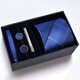 thumbnail image 4 of Cajas de regalo Corbata para hombre Bufanda cuadrada Gemelos Clip de corbata Conjunto de cinco piezas Negocios formales Rayas azules, 4 of 6
