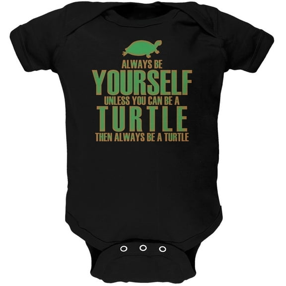 Always Be Yourself Turtle Black Soft Baby One Piece - 3 month