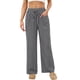 thumbnail image 4 of Amzcrzy Pantalones Mujer A Rayas Informales Cintura Alta Cordón Elástico Tipo Bóxer Cómodos Holgados Anchos Con Bolsillos Tallas S-2XL Negro, 4 of 7